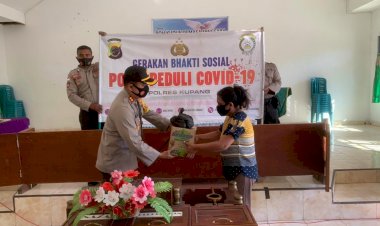 Serentak--Jajaran-Pores-Kupang-Distribusikan-Paket-Bantuan-Sembako-Mabes--Polri--Untuk-Warga-Tidak-Mampu