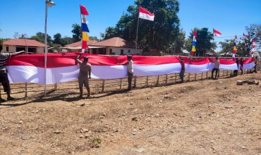 Mako-Polsek-Amfoang-Timur-Dipagari-Bendera-Merah-Putih-Sepanjang-100-Meter