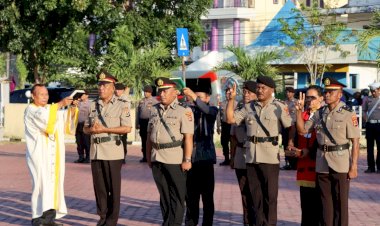 Kapolres-Kupang-Pimpin-Upacara-Pelantikan-dan-Sertijab-3-Kasat--dan-3-Kapolsek-Jajaran-Polres-Kupang