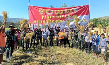 Bangun-Sinergitas-TNI-Polri-di-Perbatasan-Negara,-Kapolsek-Amfoang-Timur-Hadiri-Panen-Raya-Satgas-Pamtas-Yon-Kav-6/Naga-Karimata