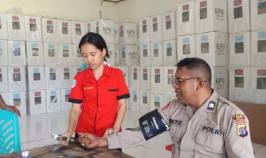 Dukung-Pelaksanaan-Tugas-Pengamanan-Logistik-Pemilu,-Seksi-Dokkes-Rutin-Lakukan-Pemeriksaan-Kesehatan-Anggota