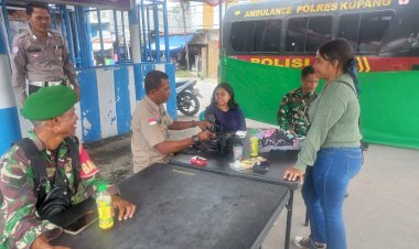 Mudik-Nyaman,-Sidokkes-Polres-Kupang-Gelar-Pemeriksaan-Kesehatan-Gratis-bagi-Petugas-dan-Pemudik