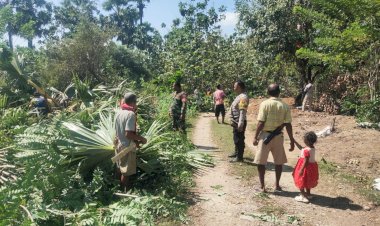 Bhabinkamtibmas-Desa-Oefafi-dan-Kelurahan-Merdeka-Dampingi-Pembersihan-Jalur-Listrik-PLN
