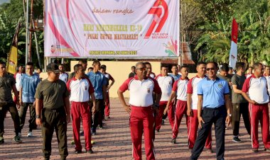 Semarak-Hari-Bhayangkara-ke-79,-Polres-Kupang-bersama-TNI-Gelar-Aksi-Hijau-dan-Olahraga-Bersama,-Wakil-Bupati-Turut-Hadir