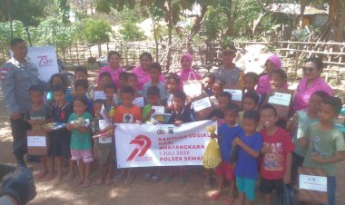 Bhayangkari-Ranting-Semau-Gelar-Bansos,-Salurkan-Peralatan-Belajar-dan-Kompor-untuk-Warga