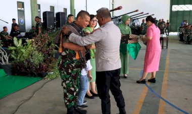 Sinergi-TNI-Polri,-Kapolres-Kupang-Ikuti-Tradisi-Lepas-Sambut-Komandan-Arhanud-9/AWJ