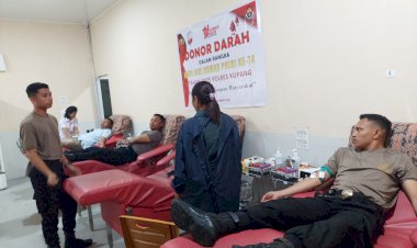 Semarakkan-HUT-Humas-Polri-ke-74,-Seksi-Humas-Polres-Kupang-Gelar-Donor-Darah