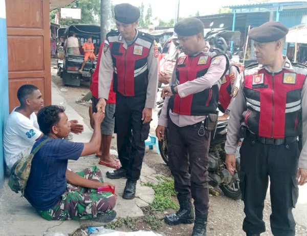 Tingkatkan Harkamtibmas, Sat Samapta Polres Kupang Gelar Patroli Rutin dan Sosialisasi TPPO