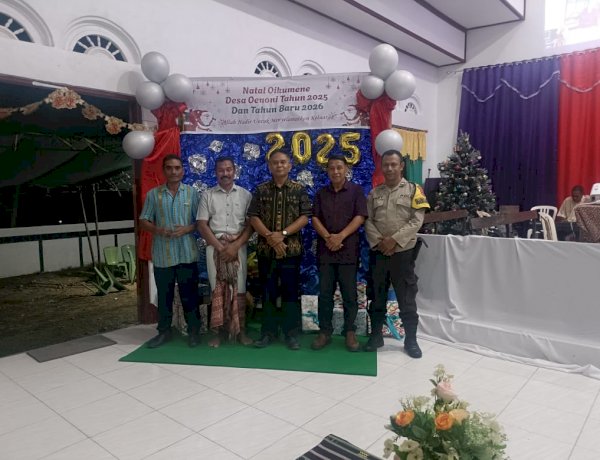 Polsek Amarasi Amankan Kebaktian Natal Oekumeni dan Tahun Baru di Desa Oenoni