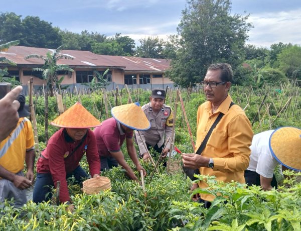Polsek Kupang Timur Amankan Kegiatan Panen Perdana Gubernur NTT di SMA Negeri 1 Kupang Timur