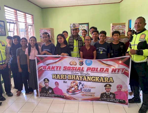 Sambut Hari Bhayangkara ke-80, Polres Kupang Salurkan Bantuan Sosial ke Yayasan Abdi Peduli Indonesia