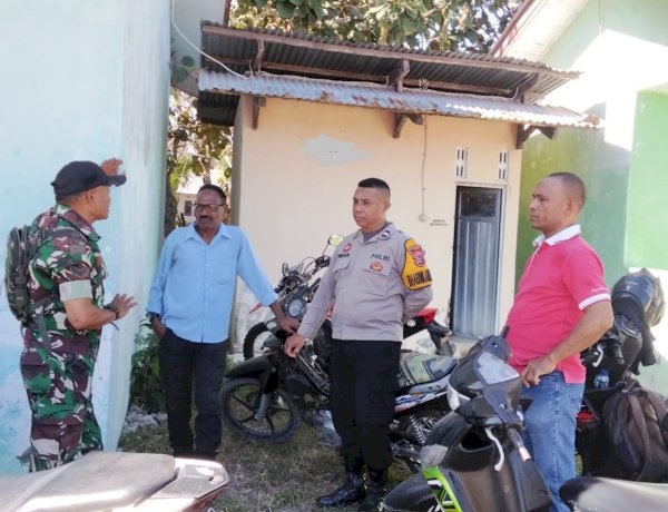 Bhabinkamtibmas Polsek Kupang Timur Bersama Babinsa Ajak Warga Jaga Kamtibmas dan Dukung Ketahanan Pangan