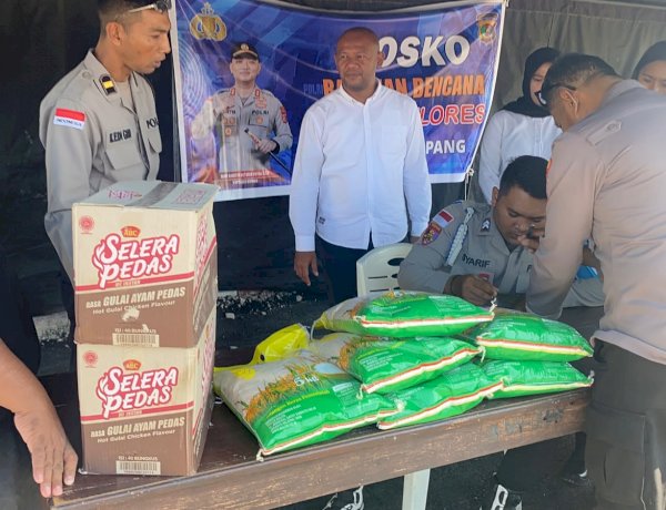 Polres Kupang Buka Posko Bantuan Peduli Bencana Flores, Personel dan Keluarga Besar Mulai Berdonasi