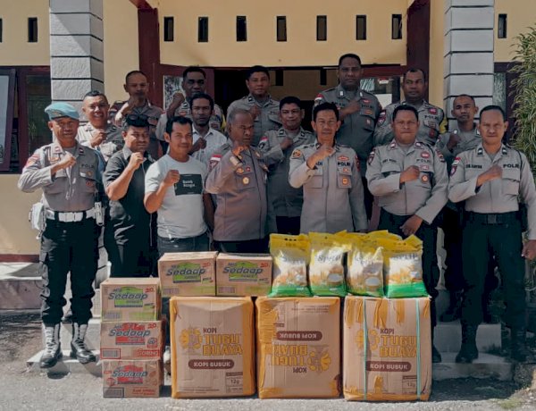 Polsek Kupang Timur Bahu Membahu Bantu Korban Gempa Flores, Salurkan Bantuan Melalui Posko Polres Kupang