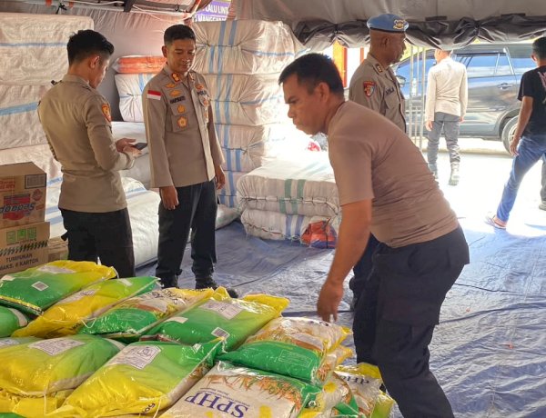 Bantuan Peduli Bencana Flores Polres Kupang Diterima Polres Manggarai Timur