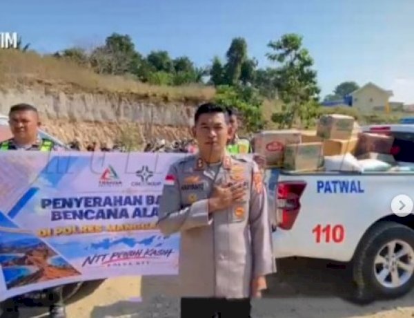 Polres Manggarai Timur Kawal Penyaluran Bantuan Bencana Gempa di Kota Ndora