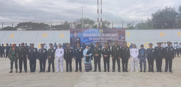 Semarakan Hari Bhakti TNI-AU ke-76, Kapolres Kupang Hadiri Upacara di Shelter Sukhoi Lanud El Tari Kupang