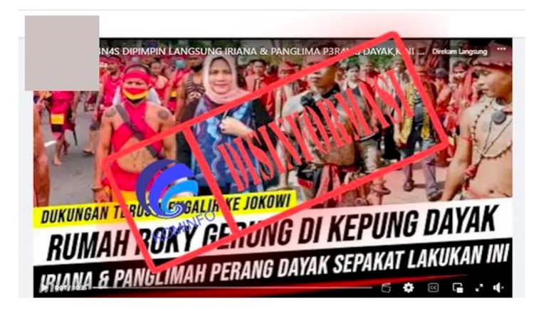 [Disinformasi] Video Iriana Jokowi dan Panglima Dayak Pimpin Ribuan Massa Kepung Rumah Rocky Gerung