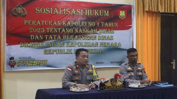 Kapolres Kupang Buka Sosialisasi Hukum Peraturan Kapolri Nomor 1 Tahun 2023 di Polres Kupang