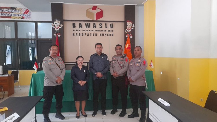 Tim Satgas OPP Pemilu 2024  Polres Kupang Terus Lakukan Patroli  dan Monitoring ke Kantor KPUD dan Bawaslu Kabupaten Kupang