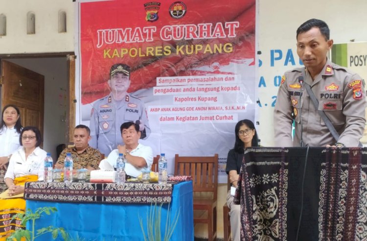 Kolaborasi Polres Kupang, Dinkes dan RSKK Kabupaten Kupang Gelar Jumat Curhat di Desa Oeltuah