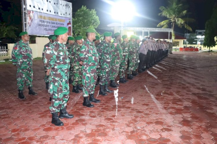 Amankan Malam Pergantian Tahun, Polres Kupang Berkolaborasi dengan Personil TNI dan Polisi Pamong Praja
