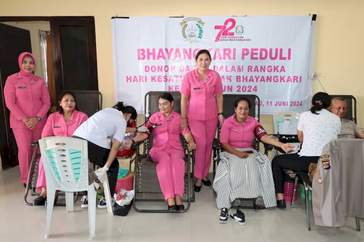 Bhayangkari Polres Kupang Turut Andil Dalam Bakti Kesehatan Peringati HUT Bhayangkara ke-78