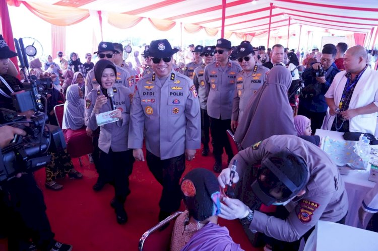 SSDM Polri Gelar Bakti Sosial Dalam Rangka Hari Bhayangkara ke-78 di Lahan Pusat Pembinaan SDM UNGGUL Polri