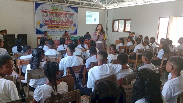 Satgas Operasi Patuh Turangga 2024 Polres Kupang Gelar Giat Binluh dan Sosialisasi di SMAN 1 Nekamese