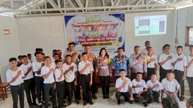 Satgas Operasi Patuh Turangga 2024 Polres Kupang Gelar Giat Binluh dan Sosialisasi di SMAN 1 Nekamese