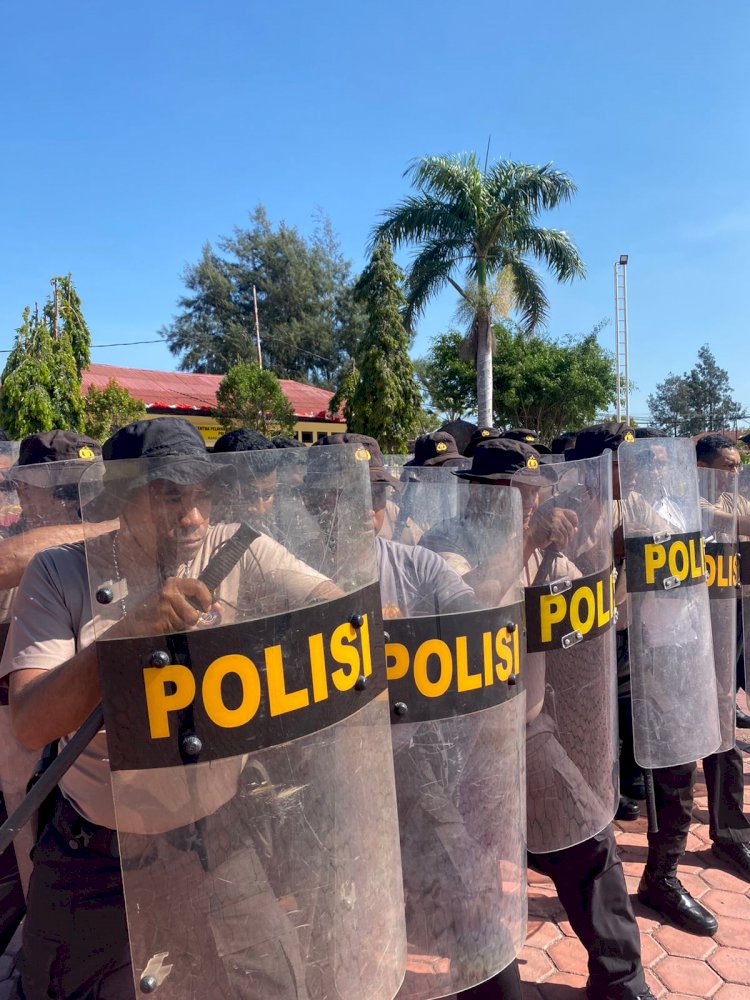 Polres Kupang Gelar Latihan Dalmas Menjelang Pilkada Serentak Tahun 2024