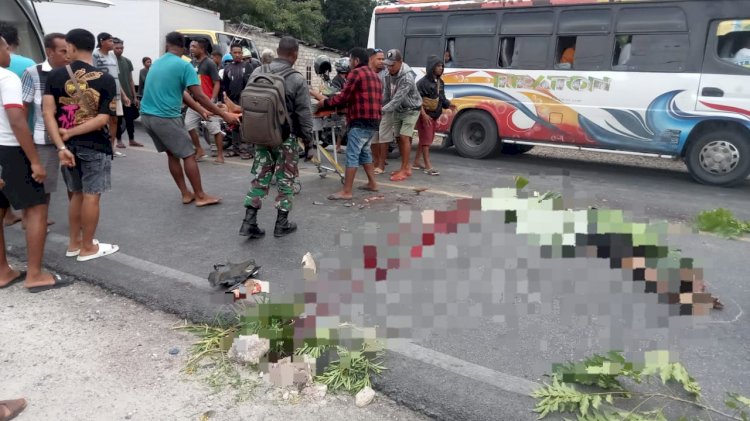 Tabrakan Maut di Jalan Timor Raya Naibonat, Seorang Pemotor dan Penumpangnya Meninggal Dunia