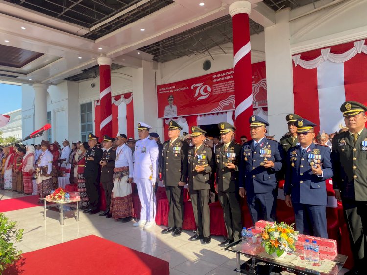 Polres Kupang Bersama Pemda dan Unsur Terkait Peringati Hari Ulang Tahun Kemerdekaan RI ke-79 di Lapangan Kantor Bupati Kupang