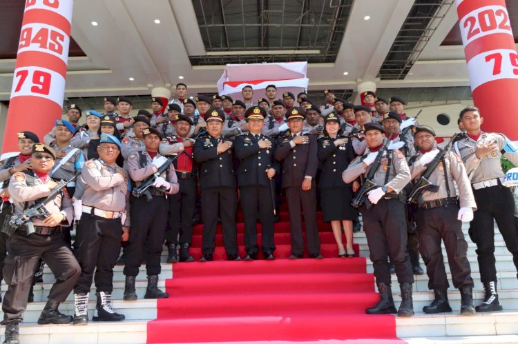 Polres Kupang Bersama Pemda dan Unsur Terkait Peringati Hari Ulang Tahun Kemerdekaan RI ke-79 di Lapangan Kantor Bupati Kupang