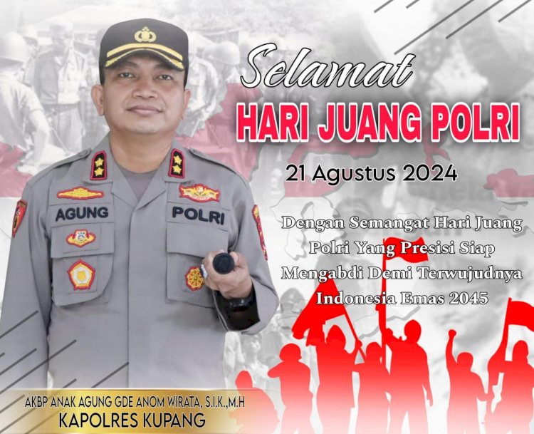 Digelar Perdana, Upacara Hari Juang Polri di Polres Kupang Dipimpin AKBP Anak Agung Gde Anom Wirata, S.I.K., M.H