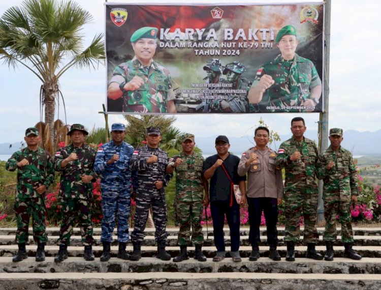 Peringati HUT TNI ke-79, Ratusan Personil TNI-POLRI Gelar Karya Bakti di Taman Doa Oebelo