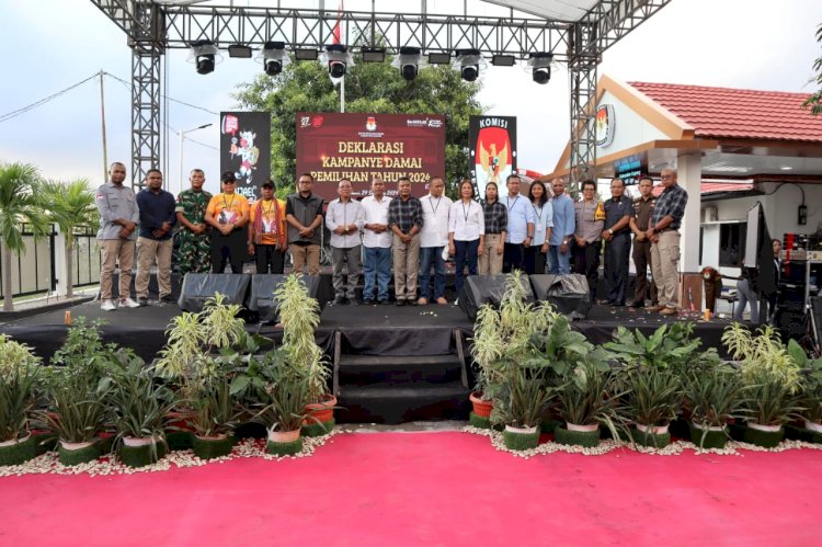 KPU Gelar Deklarasi Kampanye Damai Pemilihan Serentak 2024, Polres Kupang Amankan Acara