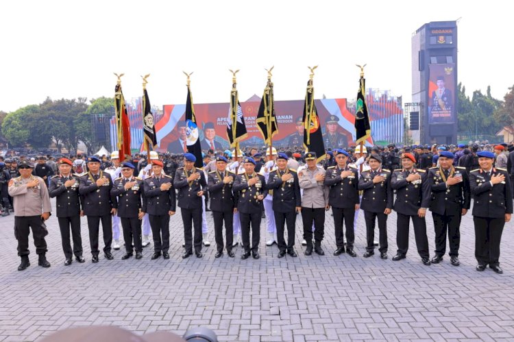 Polri Apel Gelar Pasukan Pengamanan Pelantikan Presiden RI dan Wakil Presiden RI