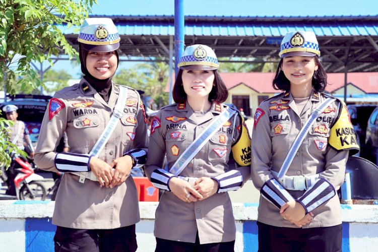 Menengok Ramahnya Trio Arswa Tiga Polwan Cantik Satgas Ops Keselamatan Turangga 2025 Polres Kupang