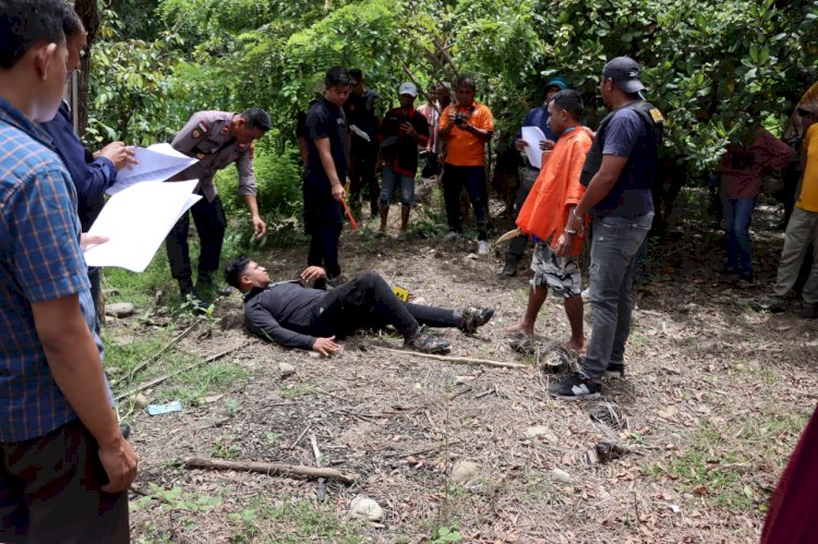 Polres Kupang Gelar Rekonstruksi Kasus Pembunuhan Lasarus Antonius Bell di Desa Poto