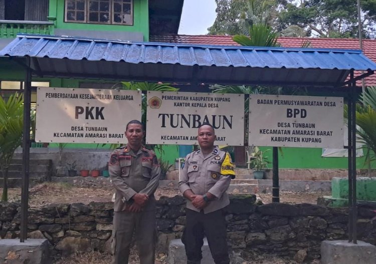 Kolaborasi TNI/Polri dan Kades Tunbaun, Wujudkan Desa Aman dan Damai