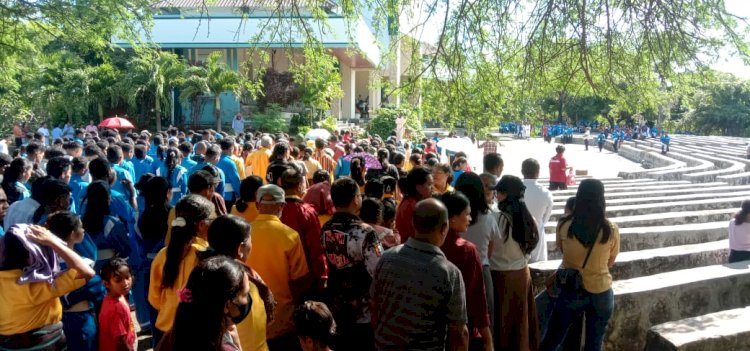 Polres Kupang Amankan Misa Perayaan Yubileum 2025 dan Pesta Minggu Kerahiman Ilahi  di Taman Ziarah Rohani Yesus Maria Oebelo