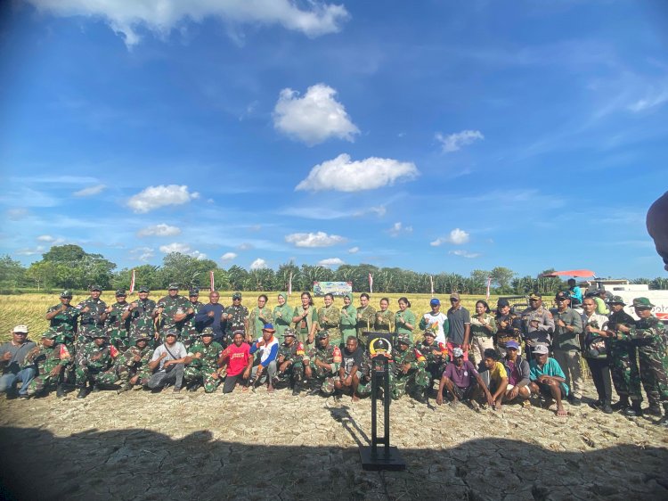 Kapolres Kupang Hadiri Panen Raya Padi Korem 161/Wirasakti di Sawah Leter T Babau