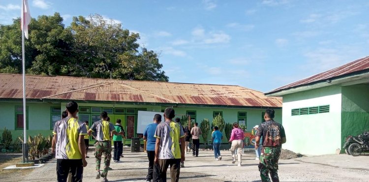 Sinergitas TNI, Polri dan ASN di Perbatasan: Olahraga Bersama di Oepoli Timur Pererat Soliditas dan Promosikan Hidup Sehat
