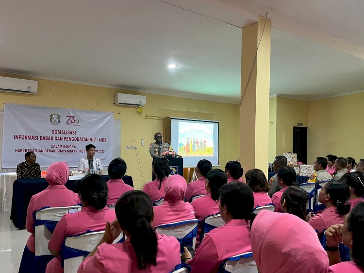 Peringati HKGB ke-73, Bhayangkari dan Personel Polres Kupang Dapat Sosialisasi HIV/AIDS