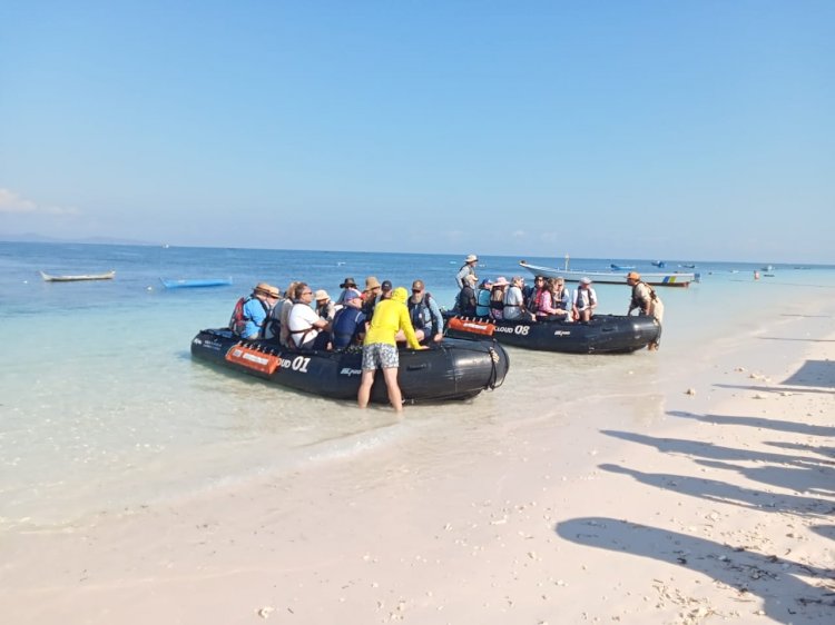 Kapal Wisata MV. Silver Cloude Kunjungi Pulau Kera, 180 Turis Asing Eksplor Keindahan Alam dan Lepasliarkan Tukik