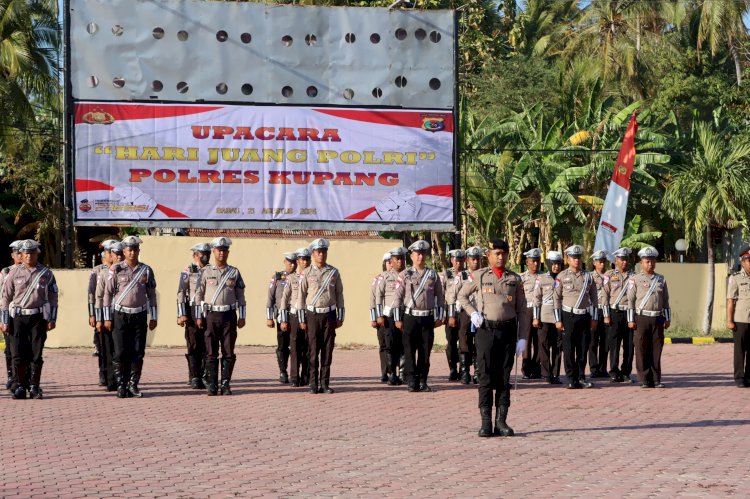 Kompak dan Penuh Sukacita, Polres Kupang Gelar Upacara Hari Juang Polri