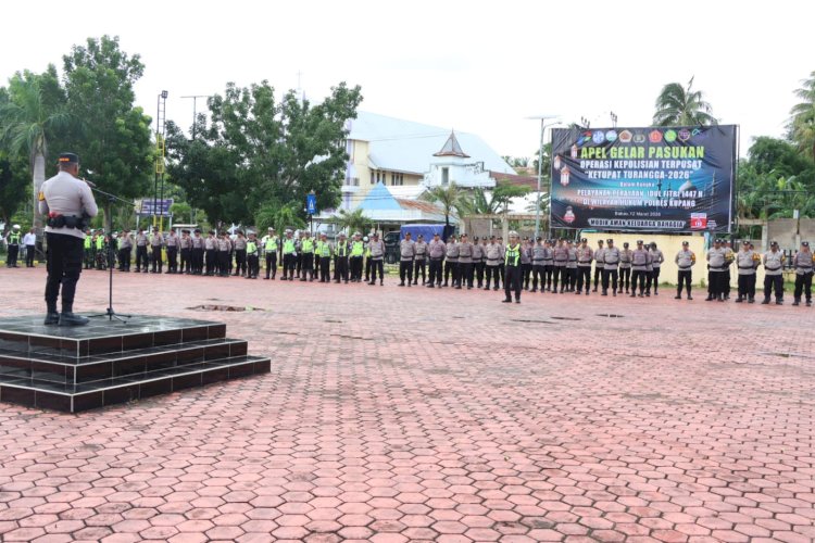 Apel Gelar Pasukan Operasi Ketupat Turangga 2026 Digelar, Polres Kupang Perkuat Pengamanan Lebaran