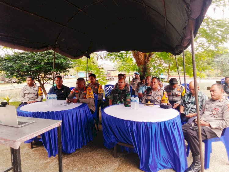 Polres Kupang Pantau Kamtibmas Nasional Lewat Zoom Meeting Kapolri di Lokasi Wisata Boneana