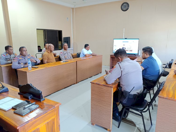 Wakapolres Kupang dan PJU Ikuti Reses Komisi III DPR RI Secara Virtual